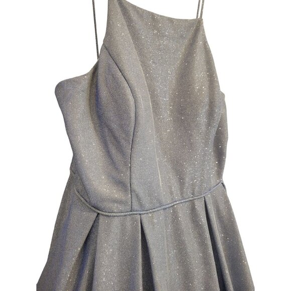 Betsy & Adam Galaxy Glitter Ball Gown A-Line Floor Length Gown Maxi Dress 14 - Picture 8 of 16